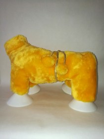 Dzeltens mākslīgais suņu kažociņš,metēlis ziemai, XS